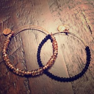 black beaded and gold beaded bangles